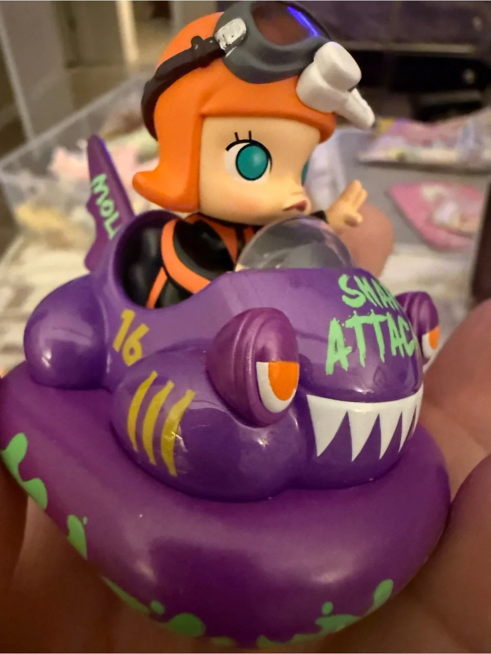 🔥 RARE SECRET POP MART MOLLY POPCAR Bumper Car Shark Attack 1/120
